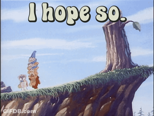 Cartoon Tree Stump Saying I Hope So GIF