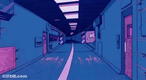 Cartoon Tunnel With Sign Saying No 7 GIF