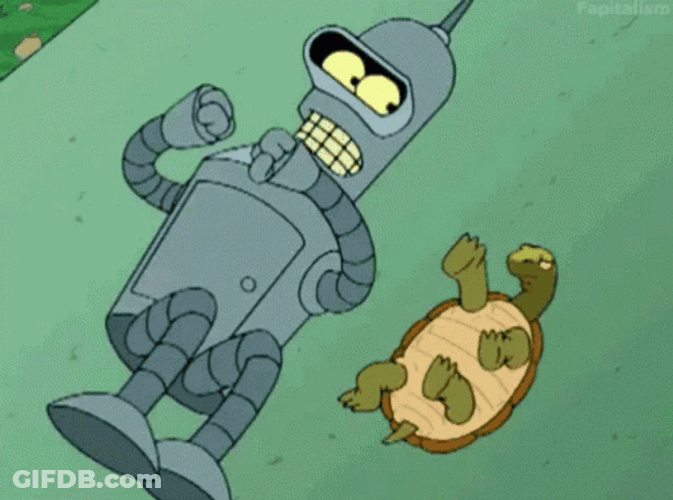 Cartoon Turtle And Futurama Dancing GIF