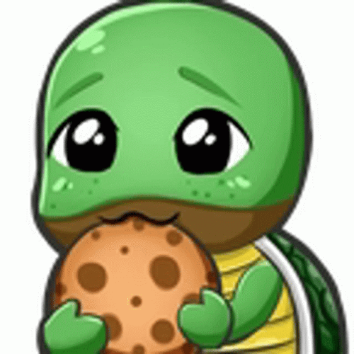 Cartoon Turtle Eating Cookie GIF