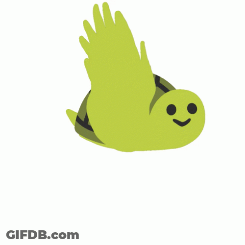 Cartoon Turtle Flying With Wings GIF