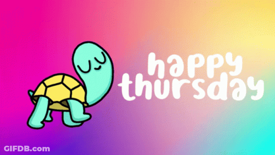 Cartoon Turtle Happy Thursday GIF