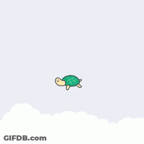 Cartoon Turtle Walking With Balloon GIF