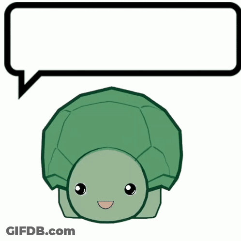 Cartoon Turtle With Speech Bubble GIF