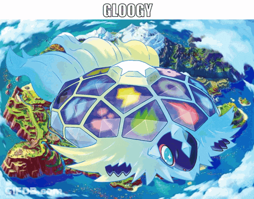 Cartoon Turtle With Word Gloogy GIF