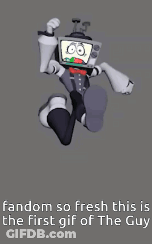 Cartoon TV Head On Skateboard Says Fandom So Fresh GIF