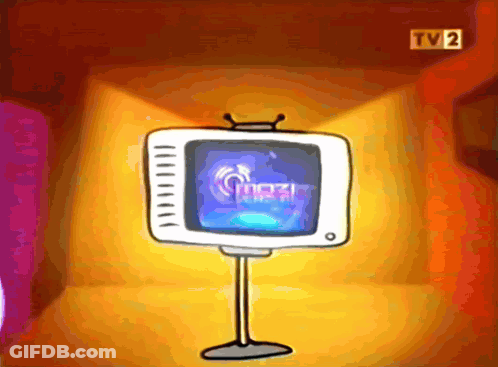 Cartoon TV Saying TV 2 GIF