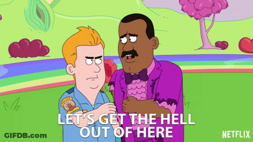 Cartoon Two Men Let Get Out GIF
