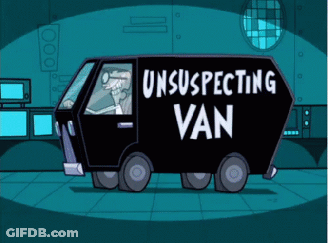 Cartoon Unsuspecting Black Van GIF