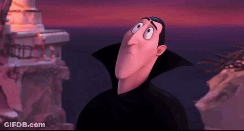 Cartoon Vampire Looking Up GIF