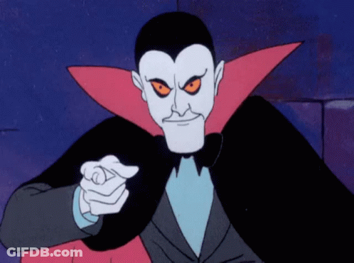 Cartoon Vampire Pointing GIF