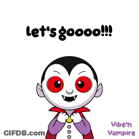 Cartoon Vampire Saying Lets Goooo GIF