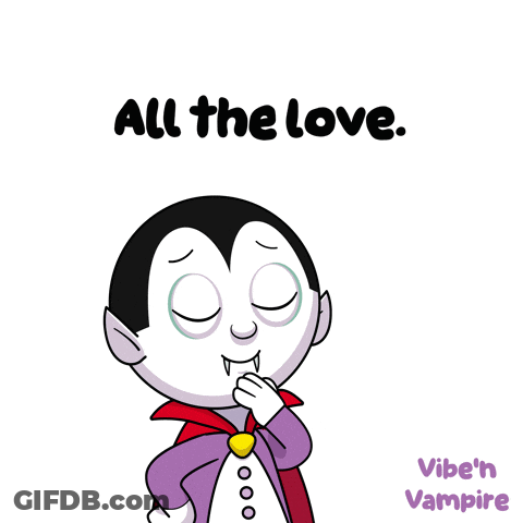 Cartoon Vampire Says All The Love GIF