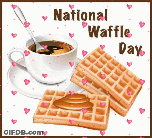 Cartoon Waffle Saying Happy GIF