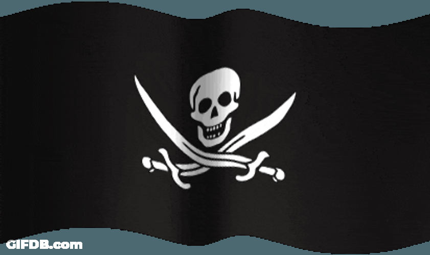 Cartoon Waiving Jolly Roger GIF