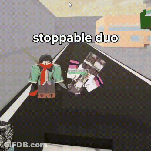 Cartoon Walking Down Street Stoppable Duo GIF