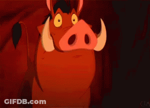 Cartoon Warthog From Lion King In Cave GIF