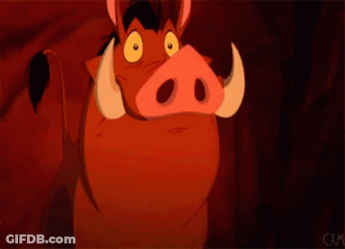 Cartoon Warthog From The Lion King Standing In Cave GIF