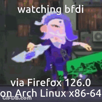 Cartoon Watching BFDI Via Firefox 126.0 On Arch Linux X86-64 GIF