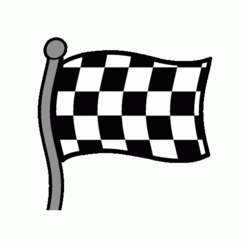 Cartoon Waving Checkered Flag GIF