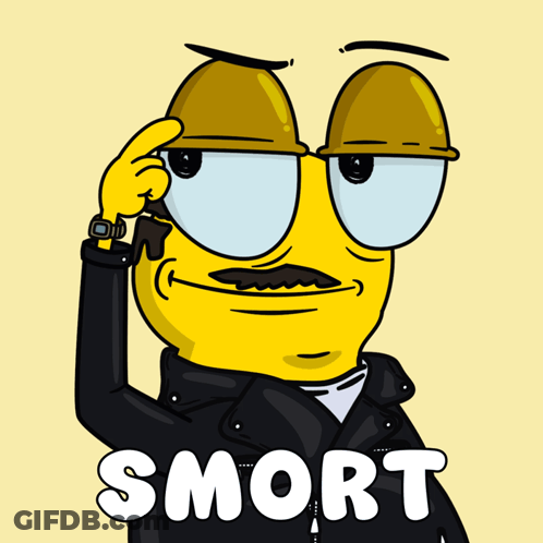 Cartoon Wearing Black Jacket With Smrt On Chest GIF