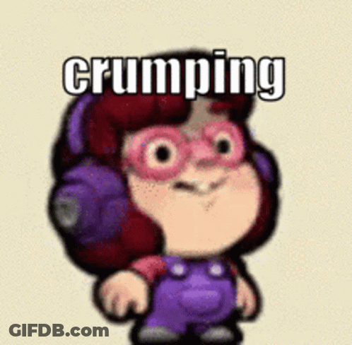 Cartoon Wearing Headphones And Glasses With Word Crumping GIF