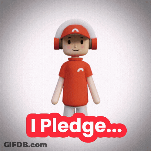 Cartoon Wearing Headphones Saying I Pledge GIF