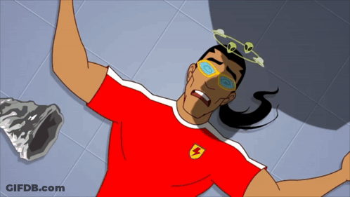 Cartoon Wearing Sunglasses And Red Lightning Bolt Shirt GIF