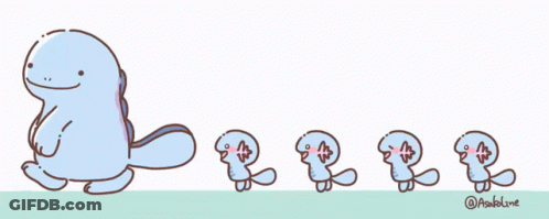 Cartoon Whale With Smaller Whales GIF