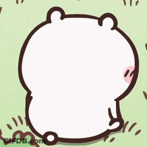 Cartoon White Bear With Pink Nose GIF