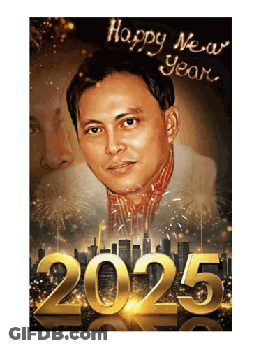 Cartoon Window With Fireworks 2025 GIF
