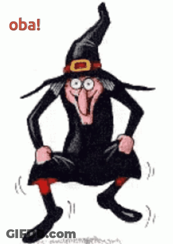 Cartoon Witch Jumping Oba GIF