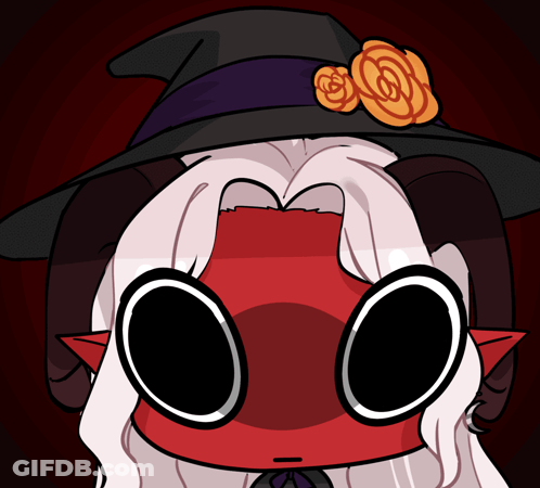 Cartoon Witch With Hat And Glasses GIF