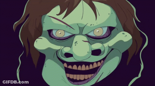 Cartoon Witch With Huge Smile GIF