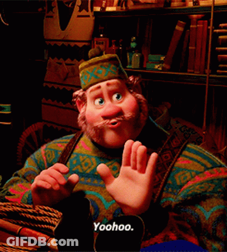 Cartoon With Beard And Hat Saying Yoohoo GIF