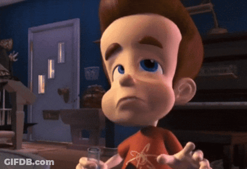 Cartoon With Bee On Shirt Standing In Front Of Door GIF