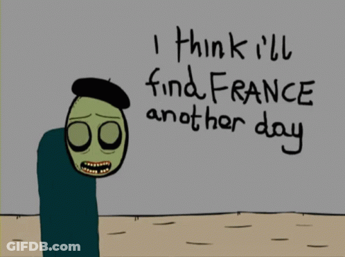 Cartoon With Beret I Think I'll Find France Another Day GIF