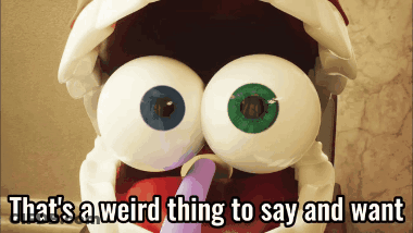 Cartoon With Big Eyes Saying That's A Weird Thing To Say And Want GIF