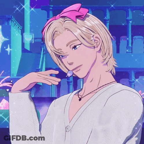 Cartoon With Blonde Hair And Pink Bow GIF