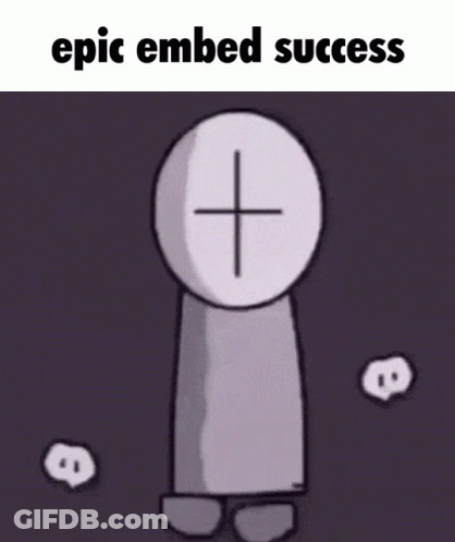 Cartoon With Cross On Head Saying Epic Embedded Success GIF