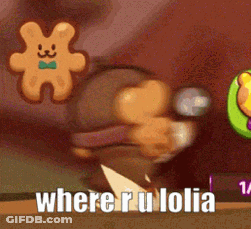 Cartoon With Gingerbread Man Where R U Lola GIF