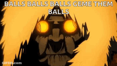 Cartoon With Glowing Eyes Balls Balls Balls Geme Them Balls GIF