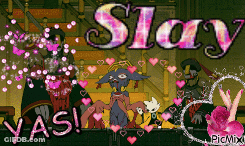 Cartoon With Hearts And Stay GIF