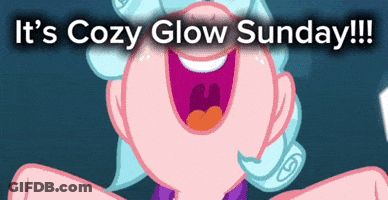 Cartoon With It's Cozy Glow Sunday Text GIF