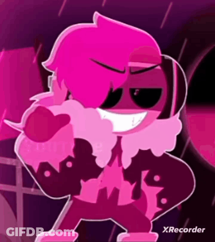 Cartoon With Pink Hair And Black Jacket Thumbs Up GIF