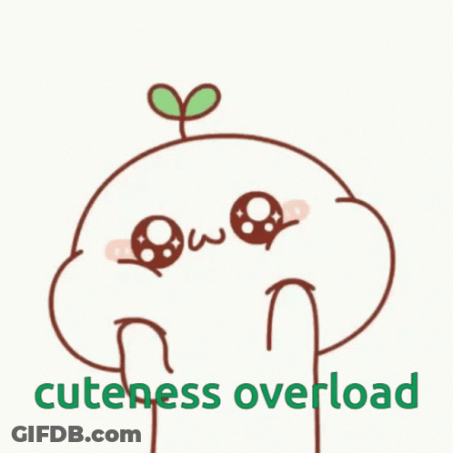 Cartoon With Plant Head Says Cuteness Overload GIF