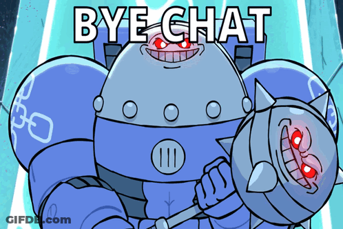 Cartoon With Red Eyes Saying Bye Chat GIF