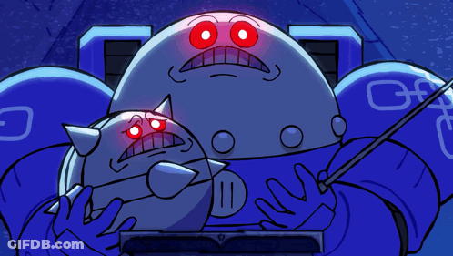 Cartoon With Red Eyes Says Boo GIF