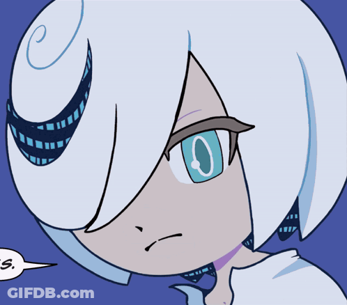 Cartoon With White Hair And Blue Eyes Saying S GIF