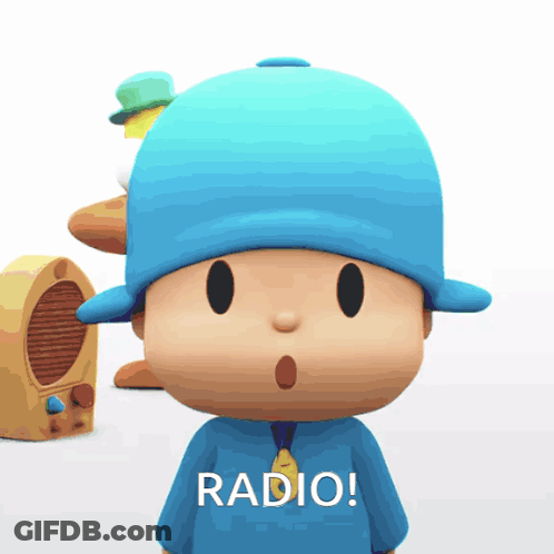 Cartoon With Word Radio GIF